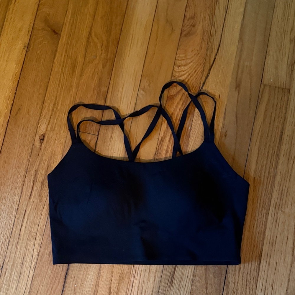 Aerie Black Strappy Sports Bra